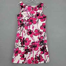 Peter Nygard Women Dress Size 6 Pink Petite Stretch Midi Chic Floral Sle... - $15.30