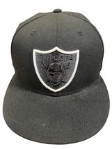 New Era 59FIFTY NFL Raiders Fitted Cap Size 7 1/4 Black Pre-owned - £17.05 GBP