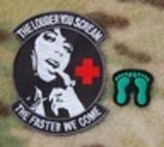 Para Rescue PJ Pedros THE LOUDER YOU SCREAM / Green Feet Morale Patch Se... - $11.95