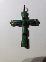 Old G &amp; L Leekity Stirling Silver Turquoise Cross - £34.03 GBP