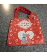 Dog Cat Themed Felt Gift Bag Will You Be Mine Red Paw Prints 8 Inch Bran... - £7.11 GBP