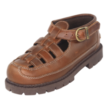 Lugz TUG WEAVE ITWL Boys Sandal Brown Leather Vintage Size 12 Buckle Adjustable - £10.75 GBP
