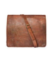 15&quot; leather messenger bag laptop case office briefcase gift for men comp... - $104.05 CAD