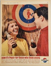 1964 Print Ad Pepsi Cola Soda Pop Happy Couple Drink Bottles of Pepsi Dart Board - £14.05 GBP