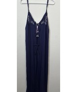 Savage Fenty Peek Behind The Lace Navy Blue Maxi Slip Sleepwear Size 2XL - $44.54