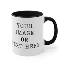 Custom Coffee Mug - Personalized Two Color Accent Mug - 3 colors to choose - Col - £18.46 GBP+