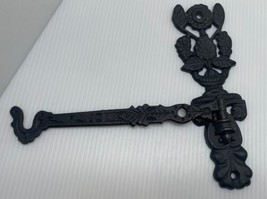 Vintage Decorative Swivel Cast Iron Plant Hanger Black Hook Hanging Flowers 7&quot; - $11.75