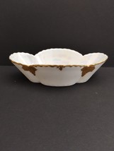 Antique Haviland Limoges Oval Porcelain Pearl &amp; Gold Grape Serving Bowl Signed - £19.41 GBP