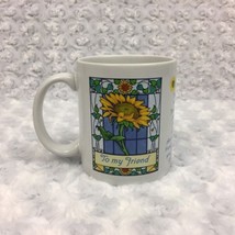 Avon Sunflowers Friendship Mother's Day Vintage Collectible Mug Cup w Quote - $11.29