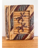 Handmade Vintage Tribal Photo Album: Bamboo &amp; Leaf Cover, Embossed Lizards - $1,096.02 MXN