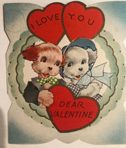 Vintage 1950s Valentines Card I Love You Dear Valentines Box2 - $8.90