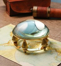 Antique Map paperweight desk magnifier, Brass Nautical 4&quot; Magnifying Glass, - £43.98 GBP