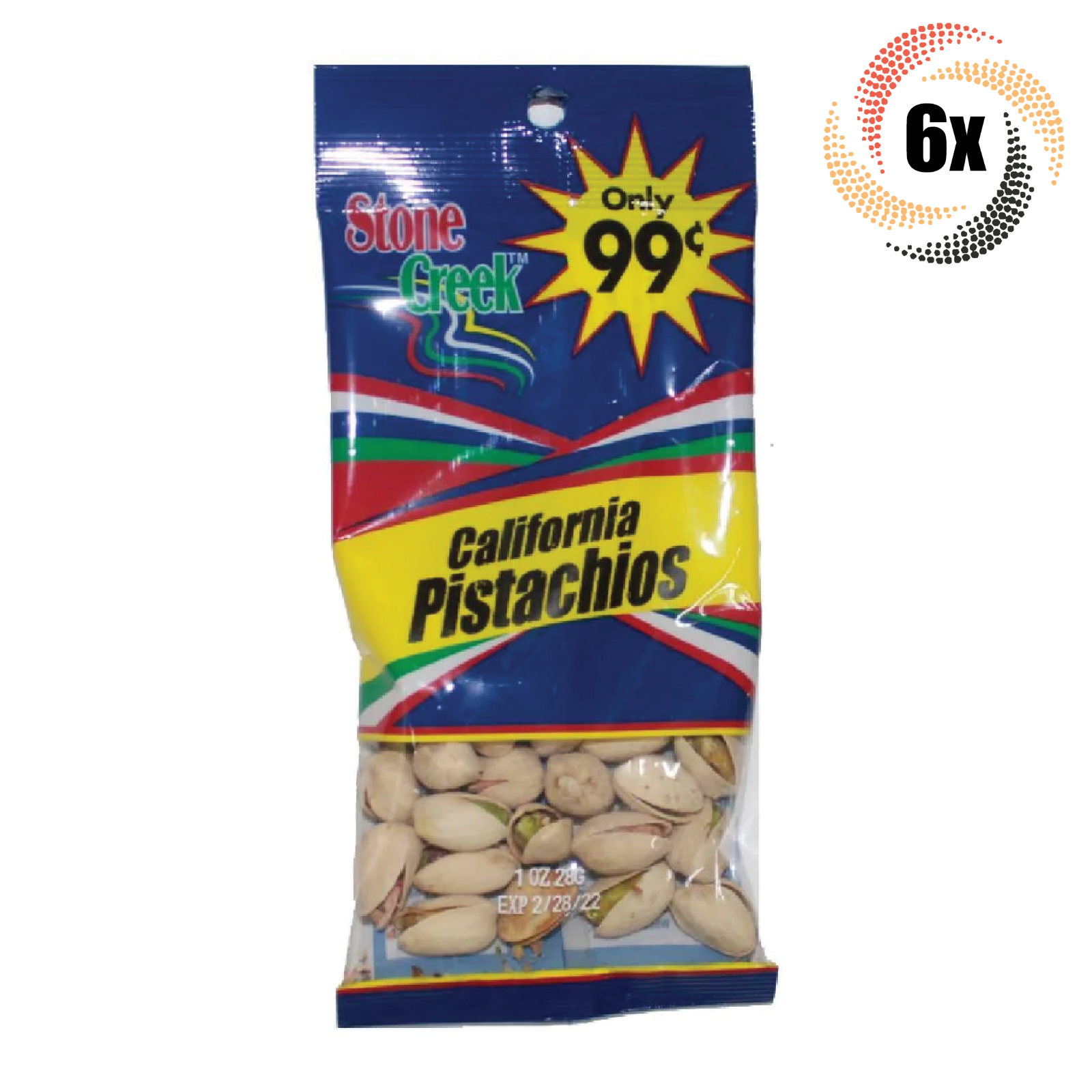 6x Bags Stone Creek High Quality California Pistachios | 1oz | Fast Ship... - $17.87