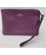 COACH F58032 Crossgrain Leather Small Corner Zip Wristlet Lavender - $30.52