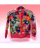 adidas Hot Pink Bright Floral Zipper Pockets Track Jacket Youth Size S C... - $39.55