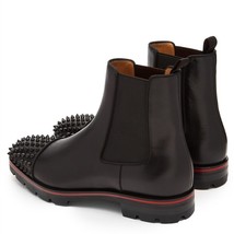 Fashion Design Men British Casual Boots Black Leather Men Ankle Boots Male Low H - £217.95 GBP