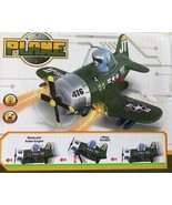 6.5&quot; BUMP &amp; GO PILOT AVIATOR JET WITH LIGHTS AND SOUND plane driving kid... - $15.51 CAD