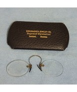 Antique Civil War era Wireless Rim Spectacles Glasses Schumacher Metal Case - $114.94 CAD