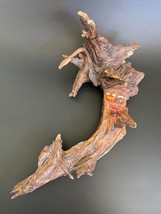 18½&quot; VTG Primitive Carved Driftwood Old Man Face Tree Spirit Folk Art Sculpture - £76.40 GBP
