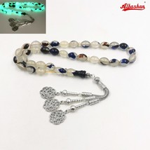 Tasbih Blue Luminous resin Muslim Rosary bead misbaha Eid Gift islamic m... - £37.24 GBP