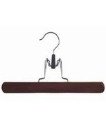 9&quot; Walnut &amp; Chrome Clamp Style Pant/Skirt Hanger 25PK - $1,054.93 MXN