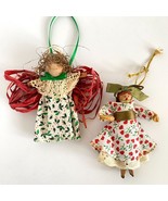 Handmade Cinnamon Angel Clothespin Girl Fabric Lace Christmas Ornaments ... - £11.68 GBP