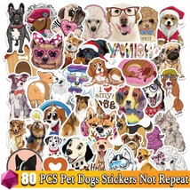 80/50 Cute  Pet Dogs Stickers  Poodle  Retriever Dog Kid Toy on Laptop Car Water - £20.68 GBP
