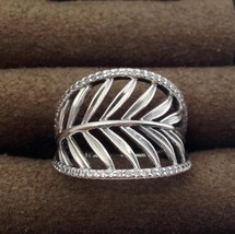Authentic PANDORA Tropical Palm Ring, Sterling Silver Sz 6, 190952CZ-52 New - £33.53 GBP
