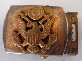 Vintage US Army belt buckle WWI uniform gilt   - $26.00