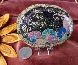 You Are Enough Painted Rock Decor Paperweight Collections Gifts Shelf Ga... - $6.95