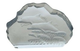 Dolphin Figurine vtg Lefton Glass Sculpture Tiki Beach Porpoise gift Japan fish - £31.11 GBP