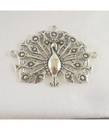 Pewter Peacock Focal Pendant, 2.5 Inches, 1 Focal Pendant - $1.49
