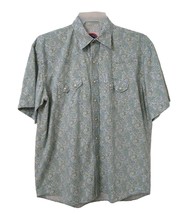 Double S Shirt Men&#39;s XL Western Pearl Snaps Blue Paisley Long Sleeve 100... - £19.41 GBP