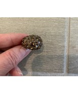 Fossil Ring Brown Crystals Size 7 ONE CRYSTAL MISSED - $428.03 MXN