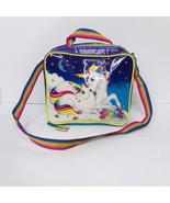Vintage 90’s Lisa Frank Markie White Unicorn Rainbow Vinyl Lunch Bag Rare HTF - £108.94 GBP