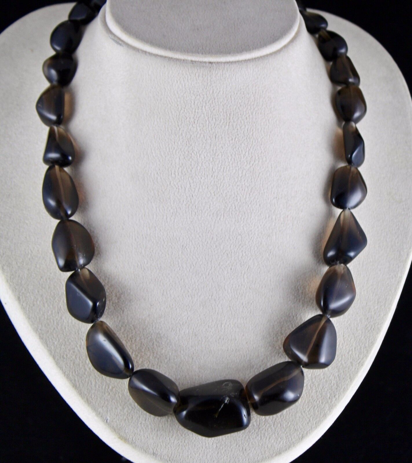 NATURAL SMOKY QUARTZ BEADS TUMBLE CABOCHON 1 LINE 770 CARATS GEMSTONE NE... - $121.60