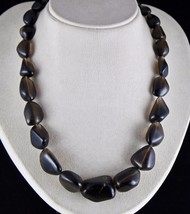 Natural Smoky Quartz Beads Tumble Cabochon 1 Line 770 Carats Gemstone Necklace - £95.40 GBP