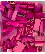 Lego 125 piece Dark Pink Lego lot full of bricks, blocks Variety of Size... - $12.95