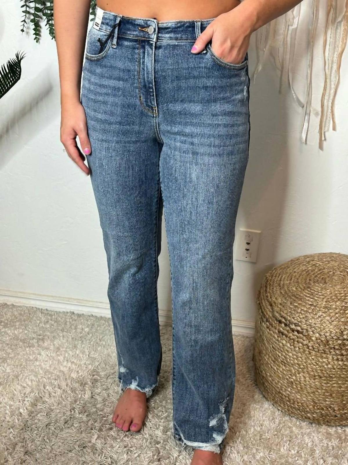 Judy Blue High Waist Straight Fit Destroyed Hem Jeans Size 3 - $49.50