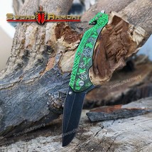 Etrading 8&quot; Emergency Spring Assisted Opening Knife Zombie Symbol Stone ... - £8.66 GBP