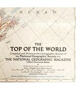 1949 Top Of The World Map Polar Region National Geographic 28 x 29&quot; E89E - $98.09 CAD