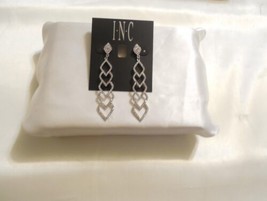 INC 2-7/8" Silver-Tone Pave Kite Linear Drop Earrings F261 - $16.31