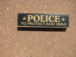 Primitive Wood Block  PBW989B Police to Protect & Serve - $2.95