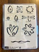 2001 Stampin Up Set Of 9 Two-Step Stampin Fresh Flowers Unmounted Stamps Crafts - $15.76