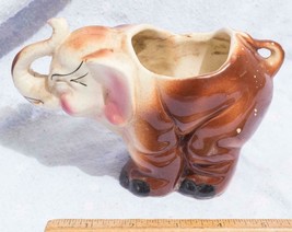 Vintage Éléphant Céramique Vase Bourgeon Pot de Fleur Fabriqué En USA Mv - $43.95