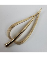Vintage Estate Slimline Leaf Brooch Pin Gold Tone 3 Inch Signed - €8,14 EUR