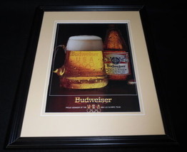 1984 Budweiser Beer US Olympics Framed 11x14 ORIGINAL Vintage Advertisement C - £27.08 GBP