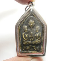 Phra Khunpaen Hold Ladies Guman Thong Fighting Cock Thai Love Appeal Yant Amulet - £42.58 GBP