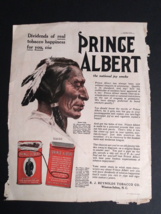 1916 Prince Albert Tobacco RJ Reynolds Native American Indian Print Magazine Ad - £11.94 GBP