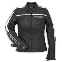 Women's 80s Ducati Leather Racing Jacket: Cowhide Biker Moto Jacket with... - $220.00
